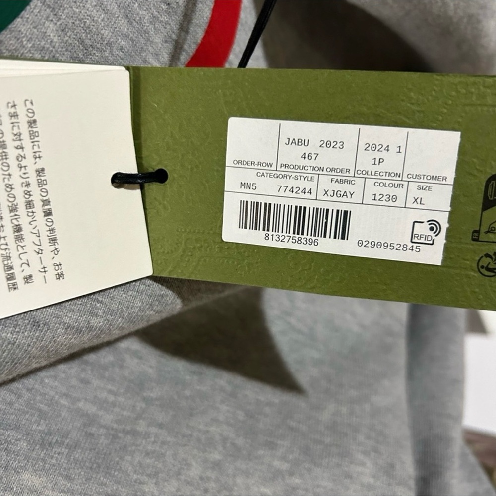 Men’s Gucci jersey cotton printed GREY MELANGE interlocking G sweatshirt size XL - Picture 10 of 10